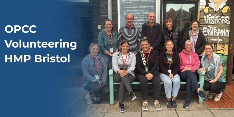 The OPCC team are sat outside of HMP Bristol