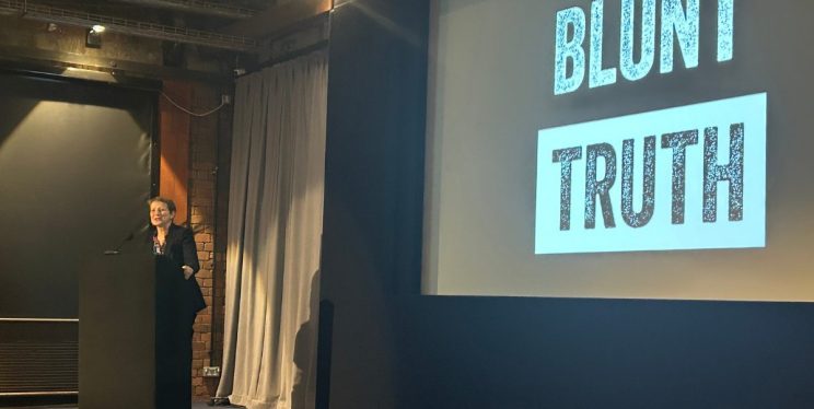 PCC Clare Moody speaks at the Blunt Truth film screening