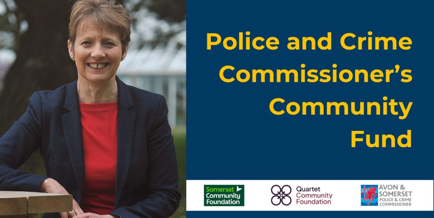 PCC Clare Moody smiles at the camera. Text reads 'Police and Crime Commissioner's Community Fund'